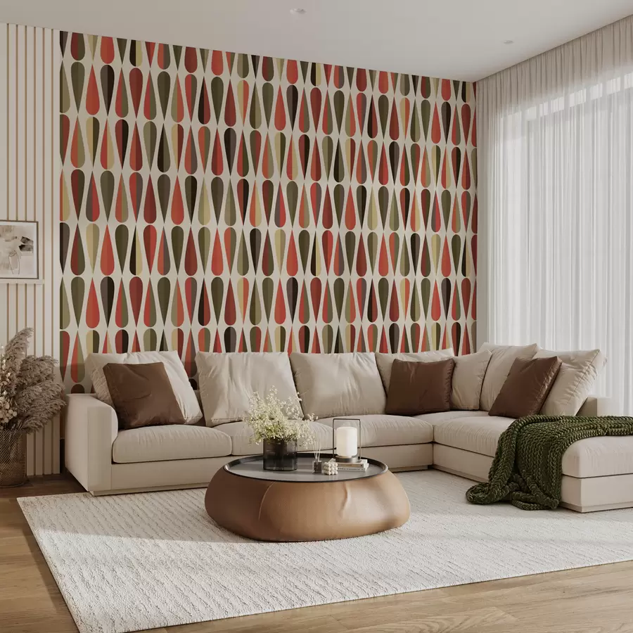 τοιχογραφίες Ρετρό 70s σταγόνες u51626