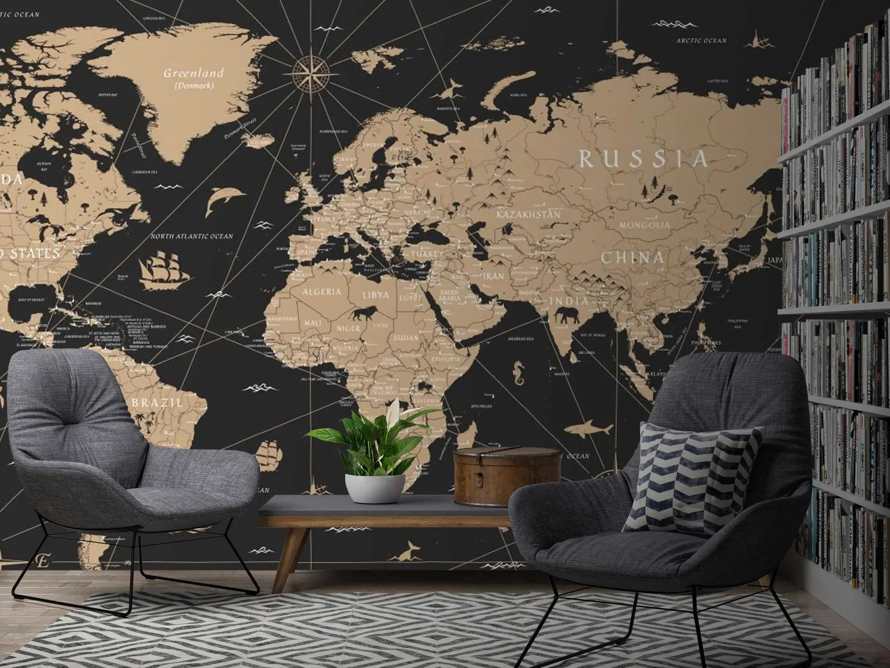 τοιχογραφίες Εκλεκτής ποιότητας παγκόσμιος χάρτης u50401