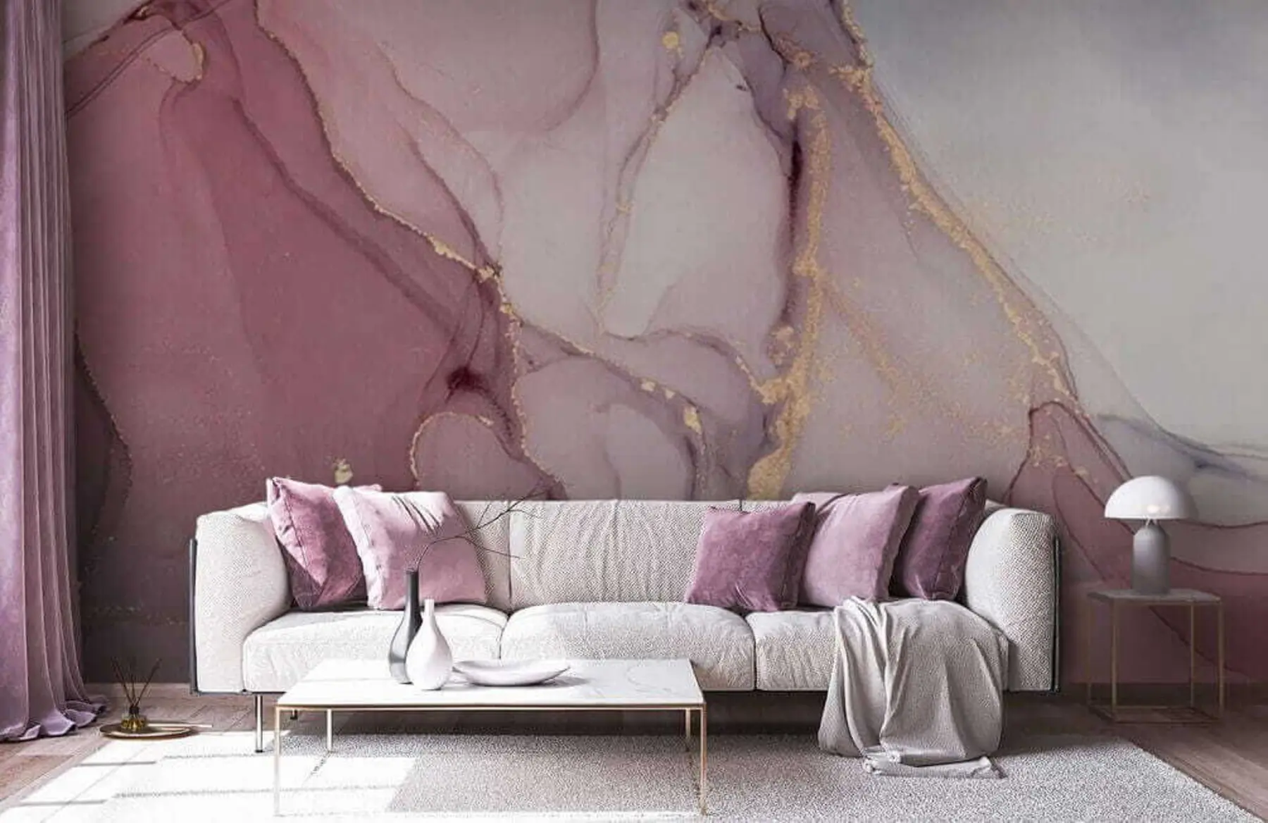 τοιχογραφίες Ροζ υγρό u10293