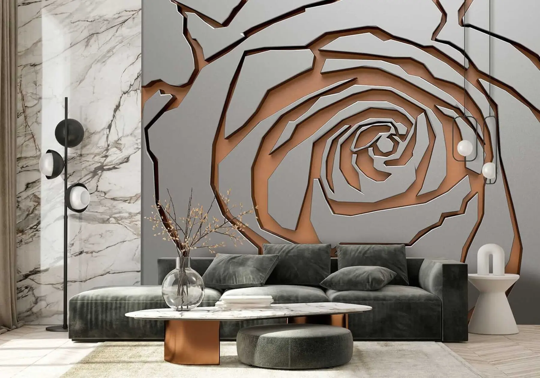 τοιχογραφίες Μεταλλικό τριαντάφυλλο u25163