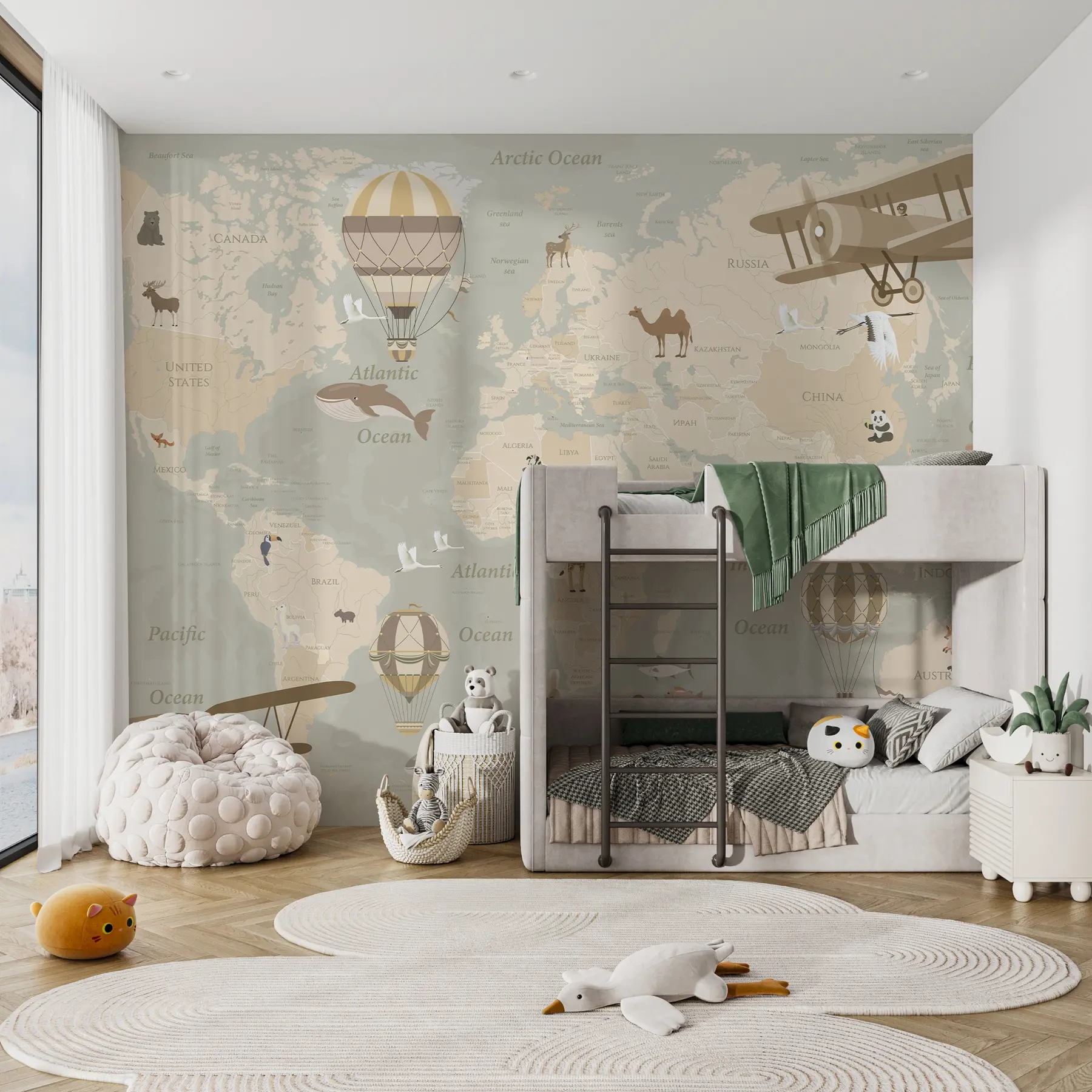 τοιχογραφίες Παιδικός χάρτης του κόσμου u36066