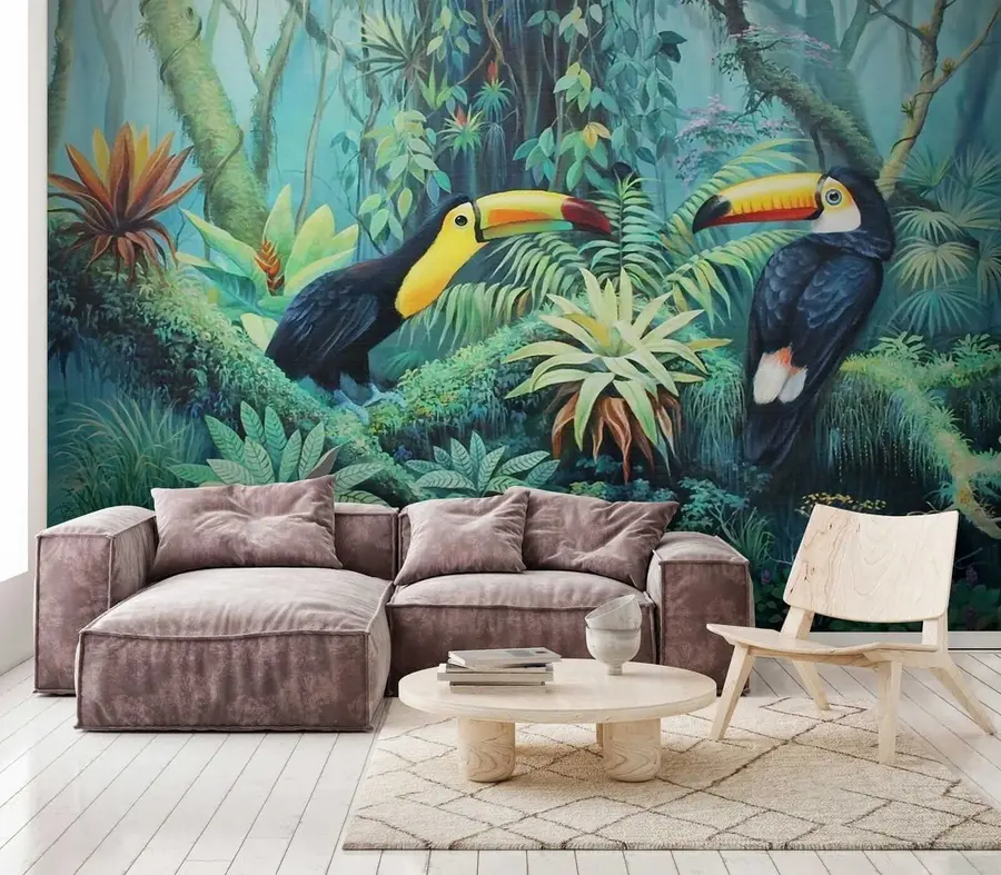 τοιχογραφίες Τουκάν στη ζούγκλα u36358