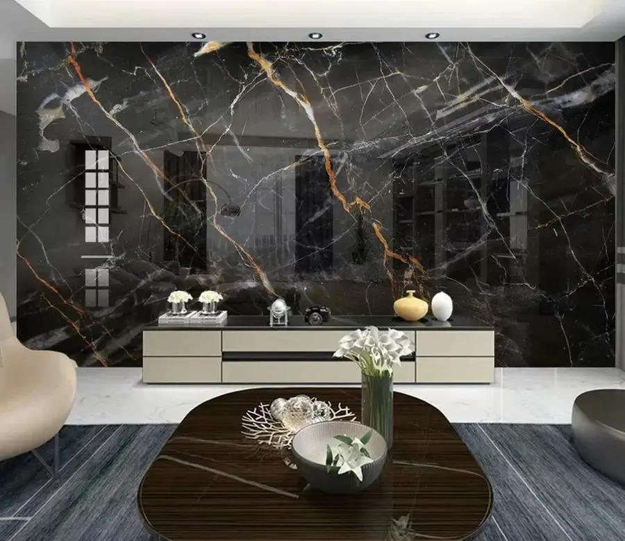 τοιχογραφίες Μαύρο κλασικό μάρμαρο u37463