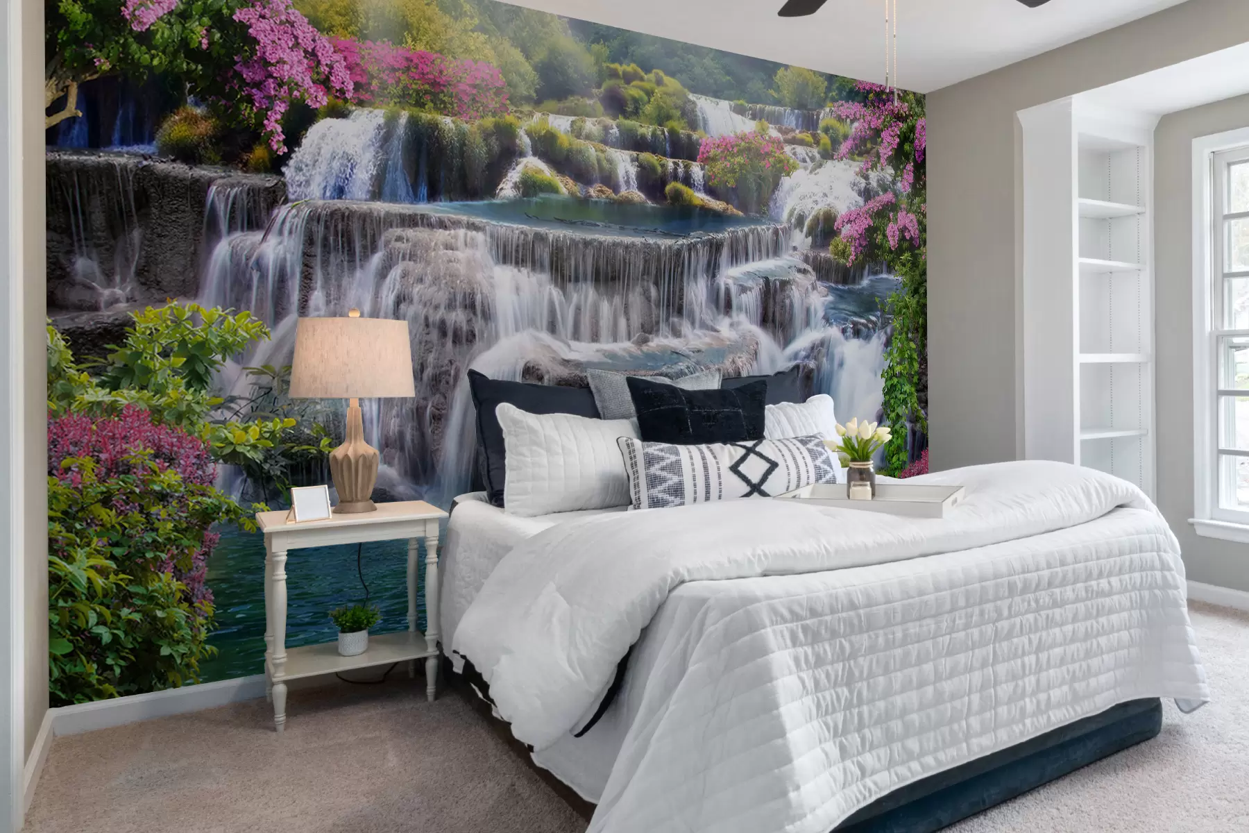 τοιχογραφίες Καταρράκτης και ανθισμένα δέντρα u60065