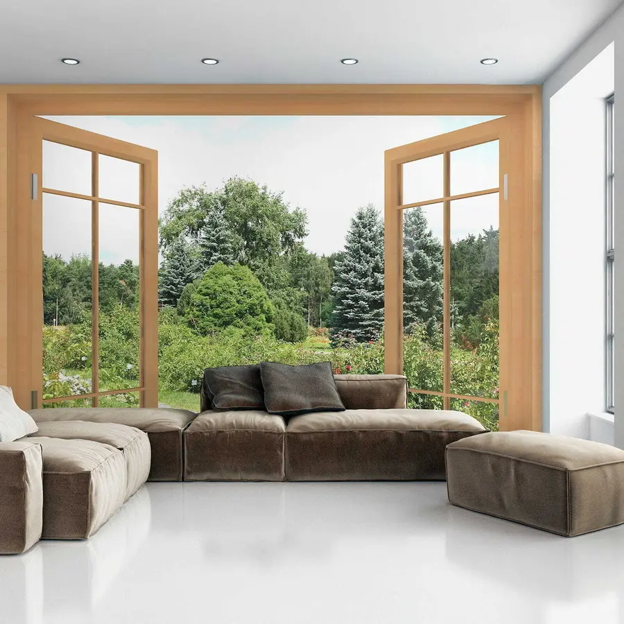 τοιχογραφίες Θέα από το παράθυρο στο δάσος u60673