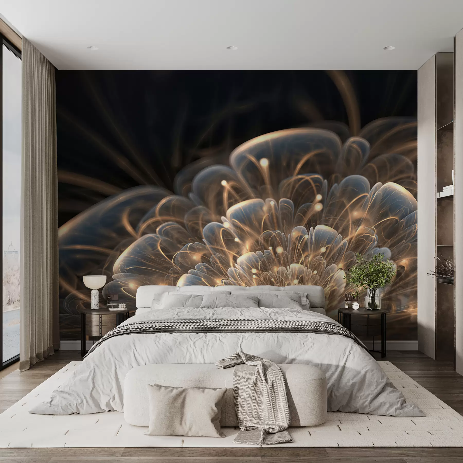 τοιχογραφίες Σχεδίαση με φως σε σκούρο φόντο u59705