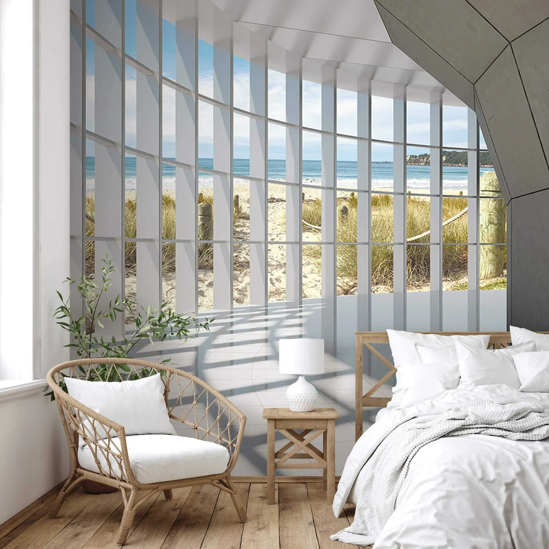 τοιχογραφίες 3D διάδρομος με θέα στη θάλασσα u70513