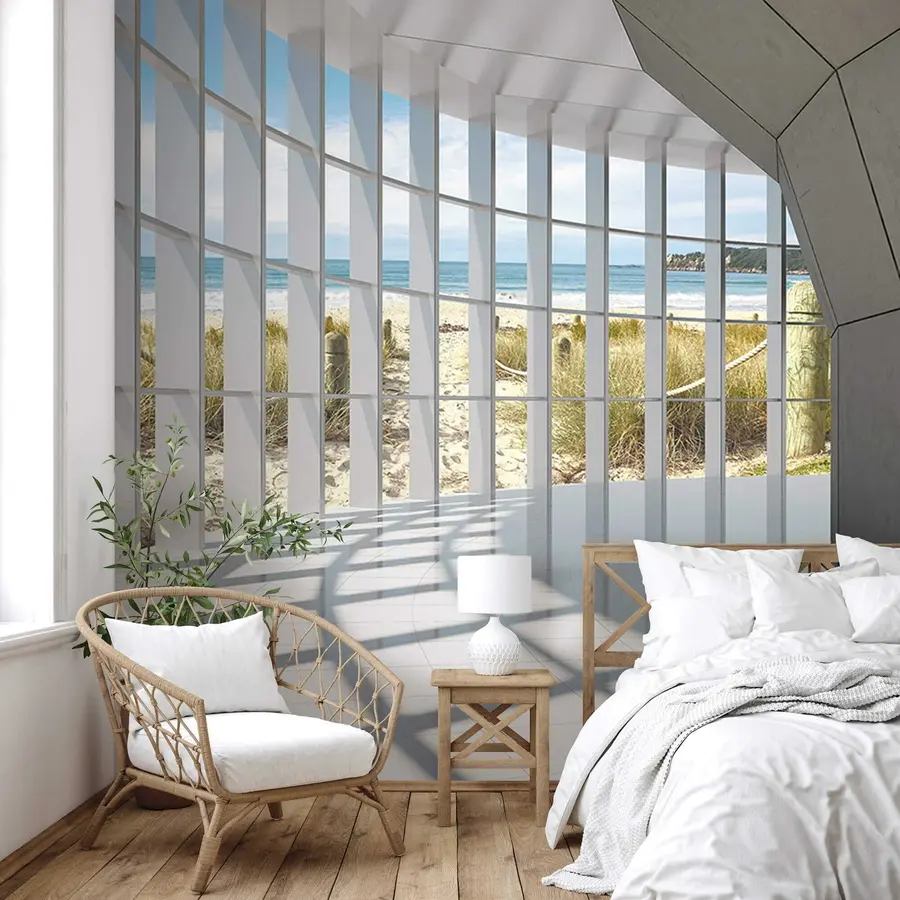 τοιχογραφίες 3D διάδρομος με θέα στη θάλασσα u70513