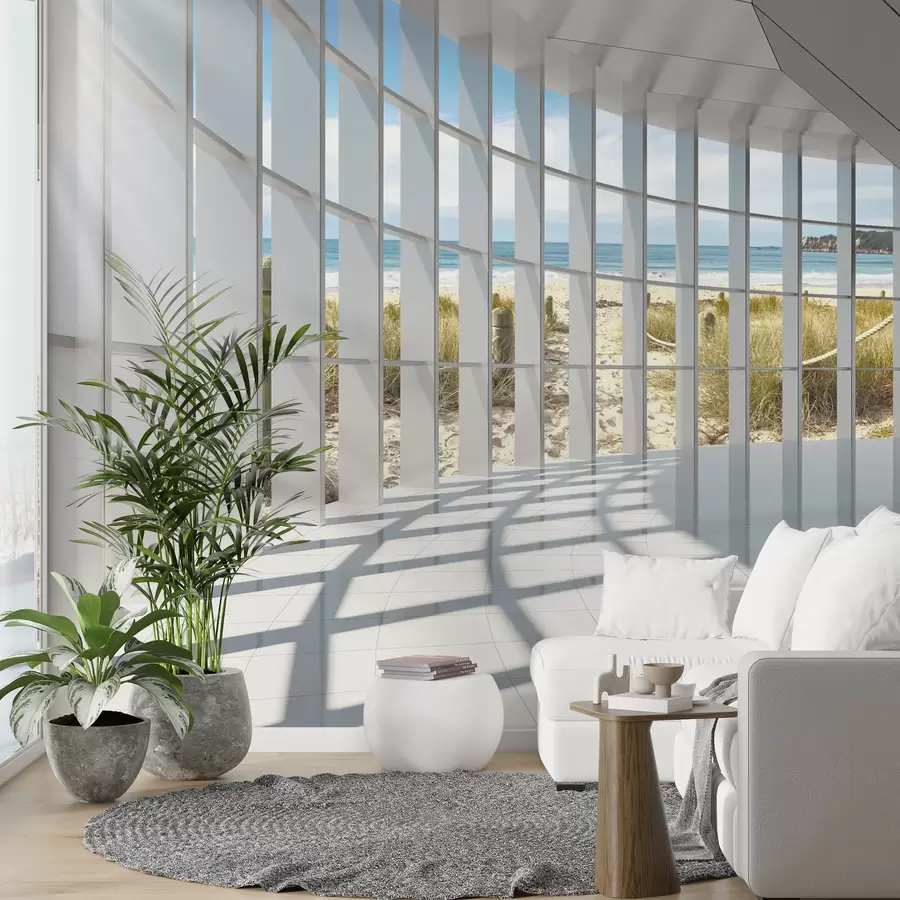 τοιχογραφίες 3D διάδρομος με θέα στη θάλασσα u70513