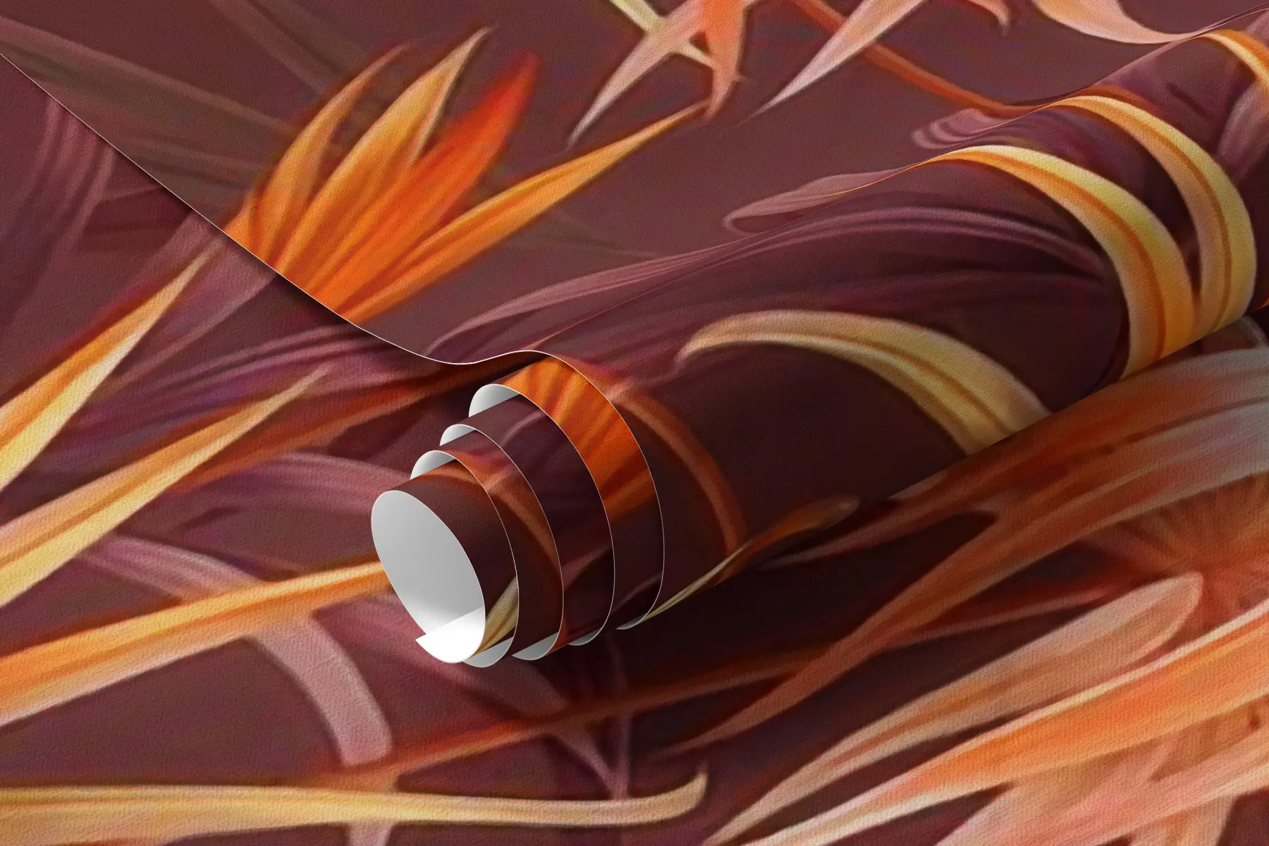 τοιχογραφίες Πορτοκαλί τροπικοί φοίνικες u58939v1