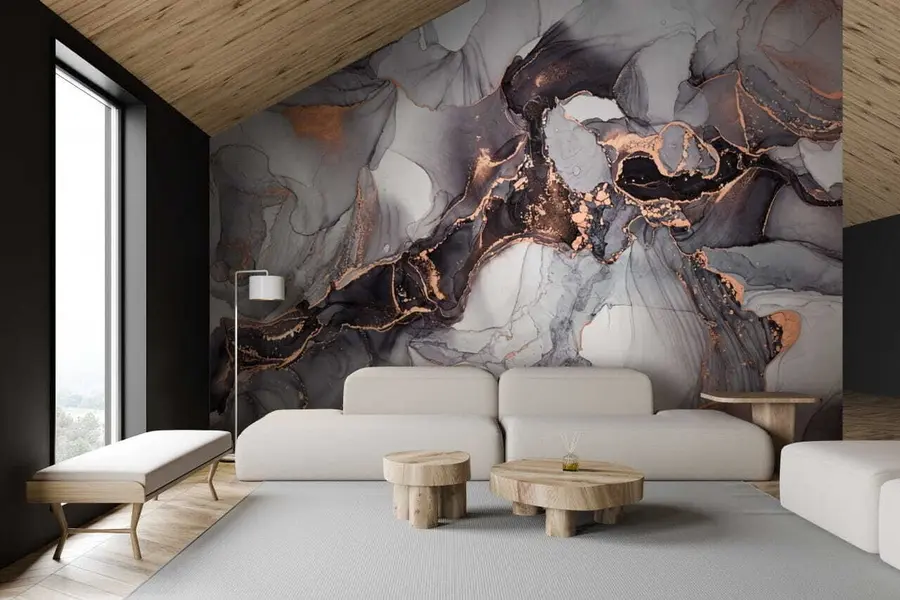 τοιχογραφίες Fluid art αφηρημένη τέχνη σε σκούρες αποχρώσεις u70766