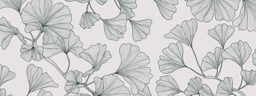 τοιχογραφίες Γκρίζο φόντο κρίνος ginkgo w00328v2