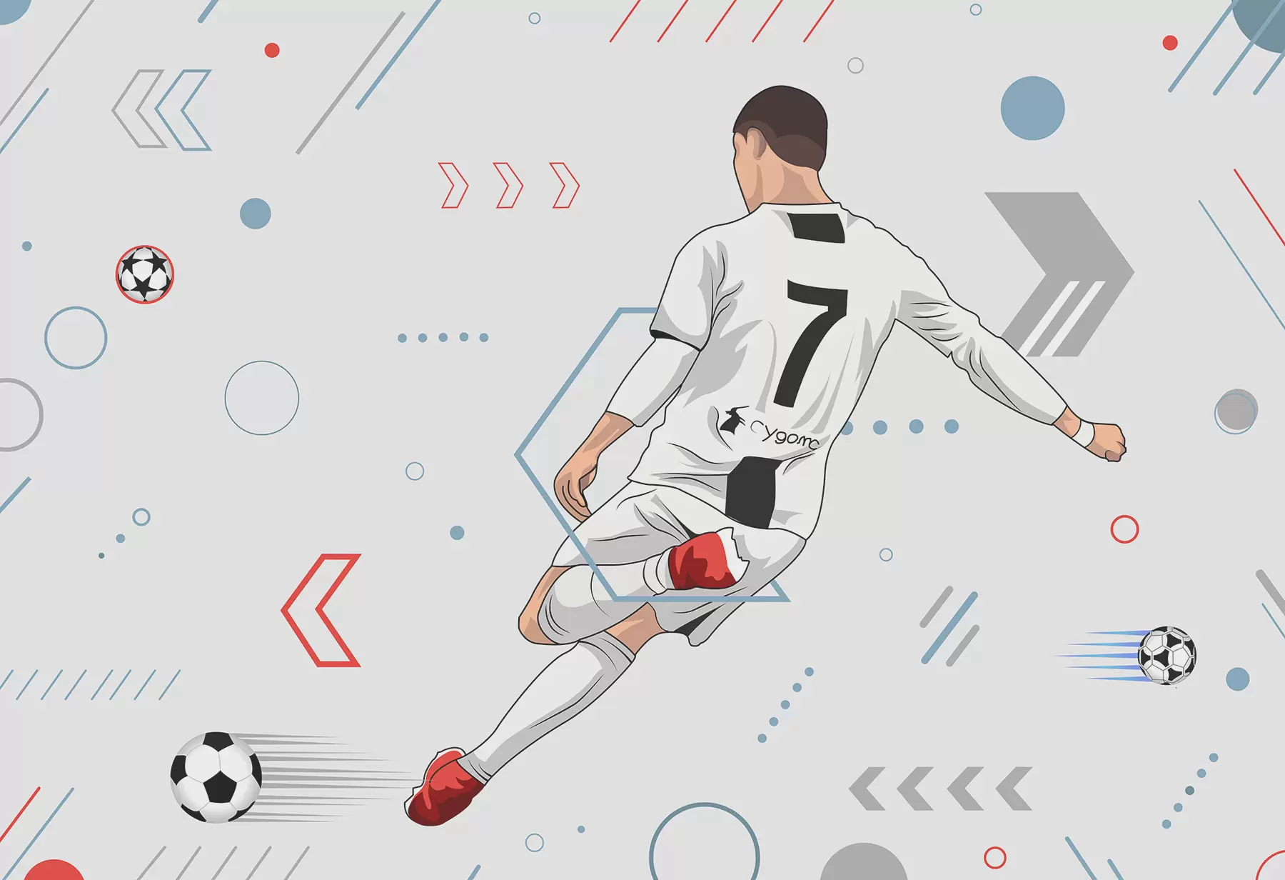 τοιχογραφίες Ταπετσαρία με ποδοσφαιριστές και ποδοσφαιρικά χαρακτηριστικά w00688