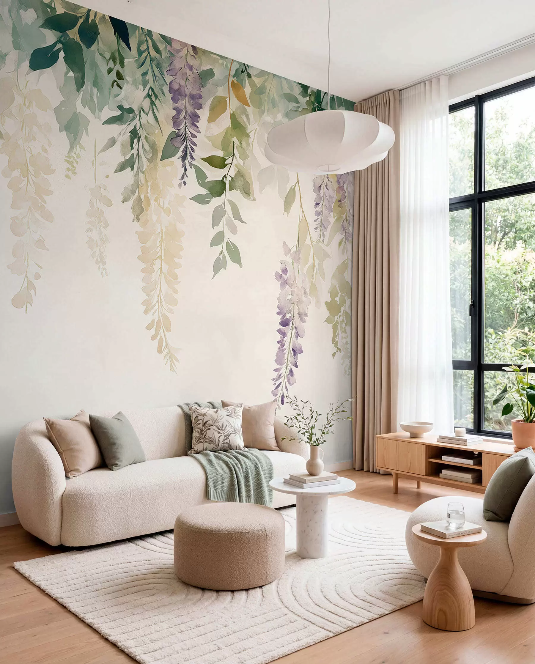 τοιχογραφίες Γλιστέρια λουλούδι στολίδι, floral, ακουαρέλα, φυσικά χρώματα w01545
