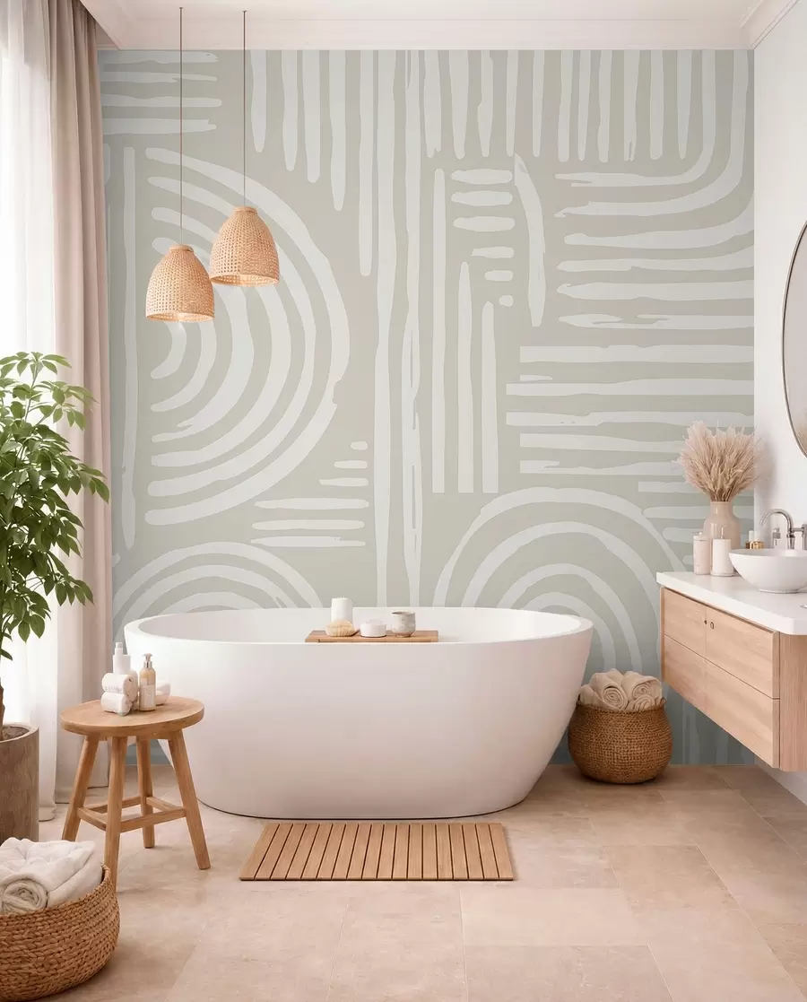 τοιχογραφίες Boho σχέδιο σε απαλά χρώματα w01919
