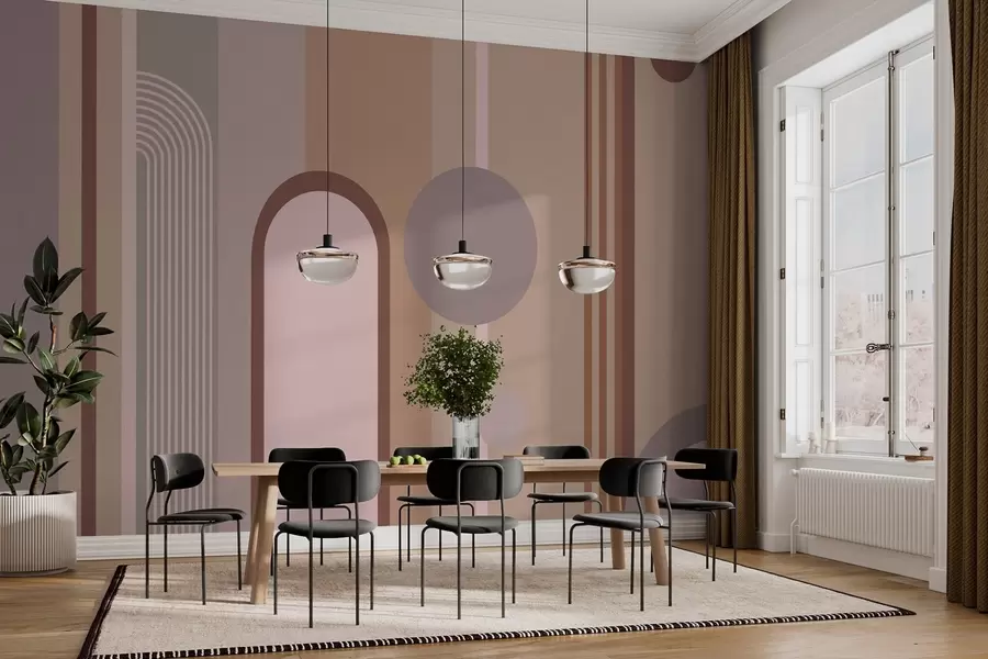 τοιχογραφίες Αφηρημένο γεωμετρικό σχέδιο σε απαλές αποχρώσεις w00466