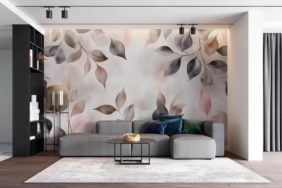 τοιχογραφίες Λεπτό φύλλωμα ακουαρέλας w02069v1