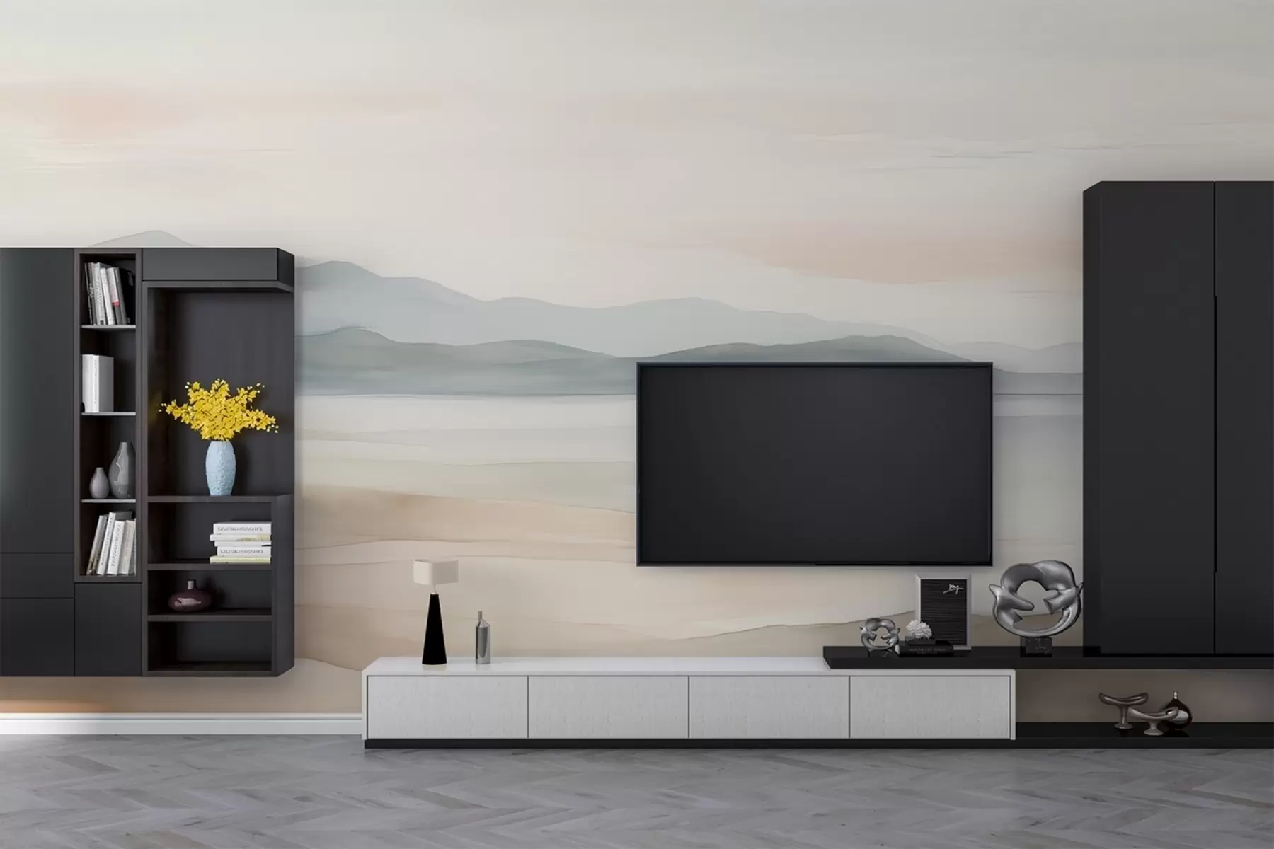 τοιχογραφίες Ζωγραφισμένο τοπίο ακουαρέλας w02117