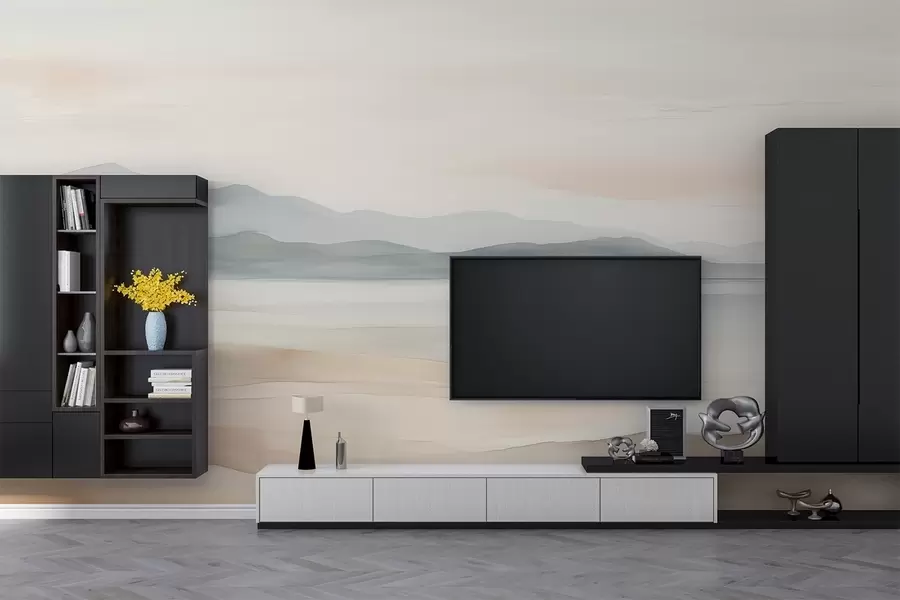 τοιχογραφίες Ζωγραφισμένο τοπίο ακουαρέλας w02117