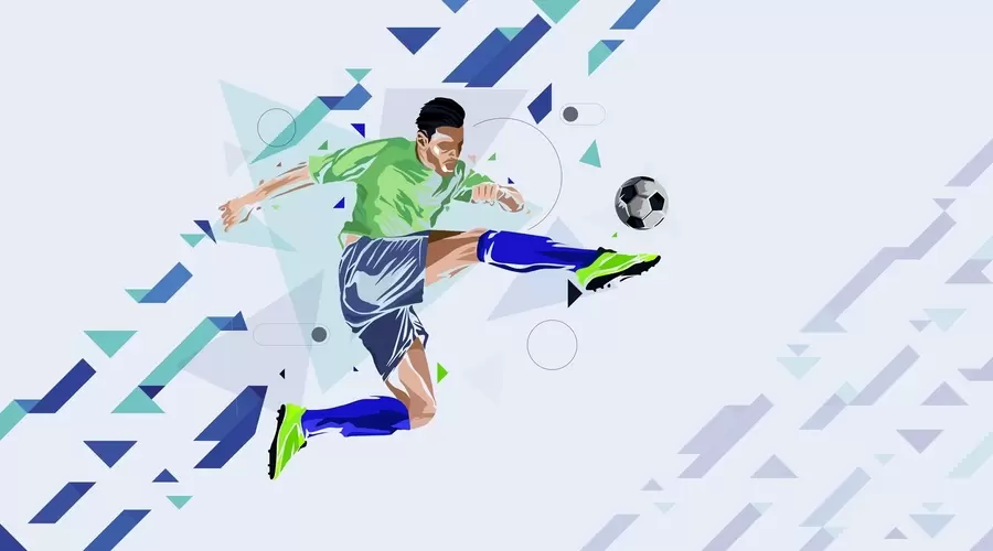 τοιχογραφίες ο ποδοσφαιριστής που κλωτσάει την μπάλα w02401