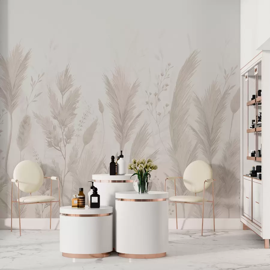 τοιχογραφίες Ντελικάτα αγριολούλουδα και καρφιά σε απαλά παστέλ χρώματα w02446