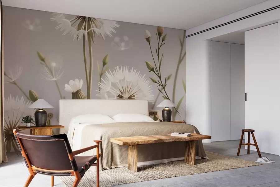 τοιχογραφίες Πεδίο ανθισμένο με πικραλίδες w02619