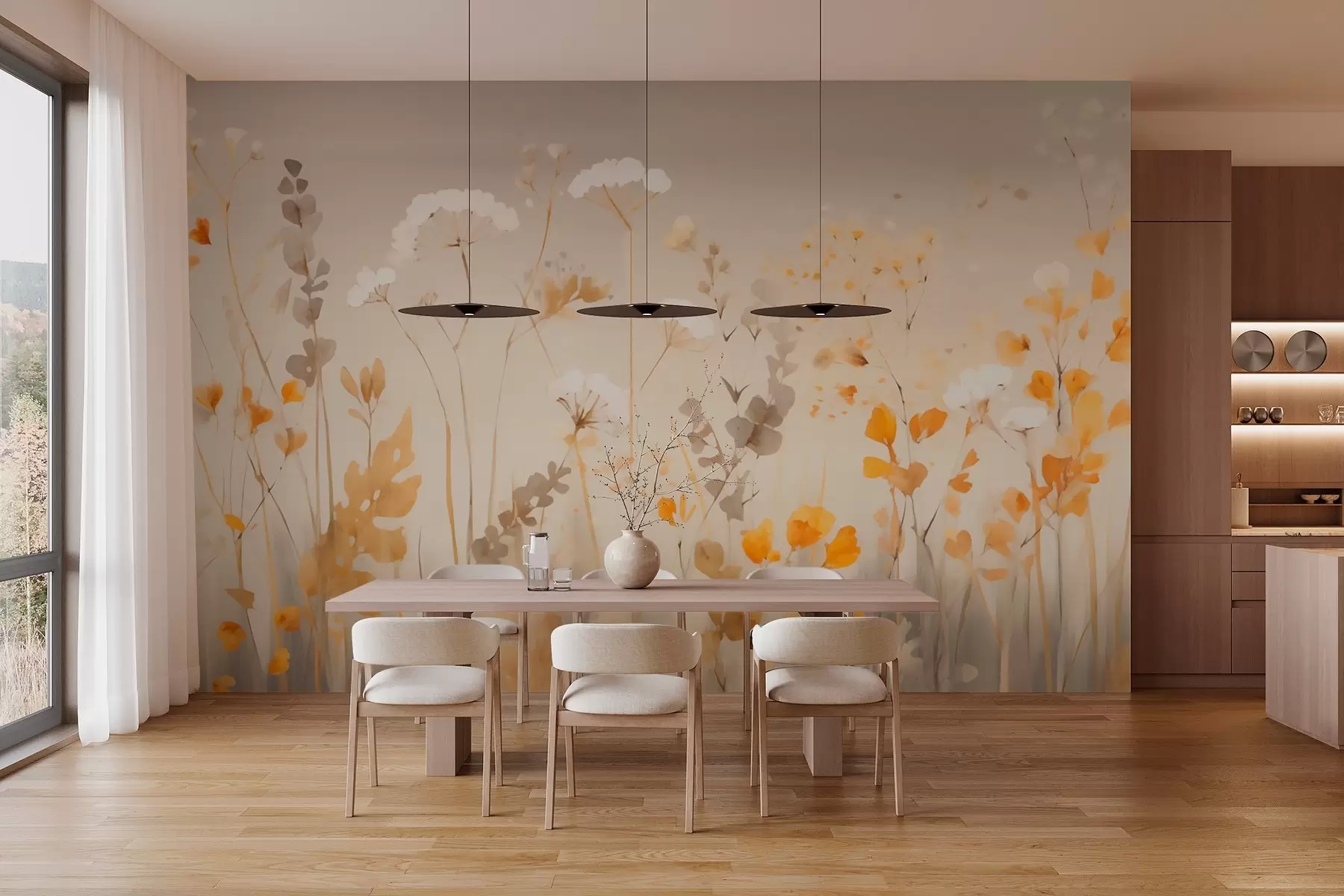 τοιχογραφίες Πεδίο θολωμένο λουλούδια w02580