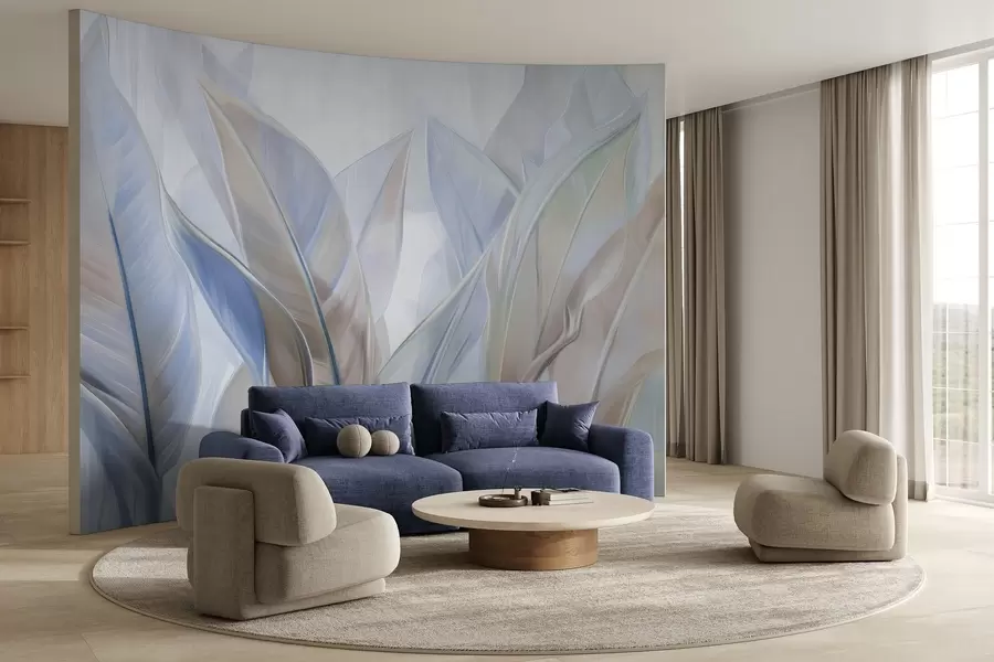 τοιχογραφίες Στυλιζαρισμένα πολύχρωμα φύλλα w02624v1