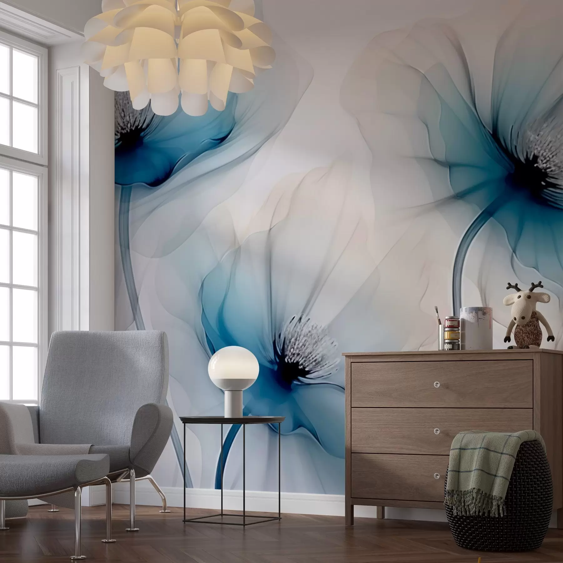 τοιχογραφίες Διαφανή λουλούδια w02696