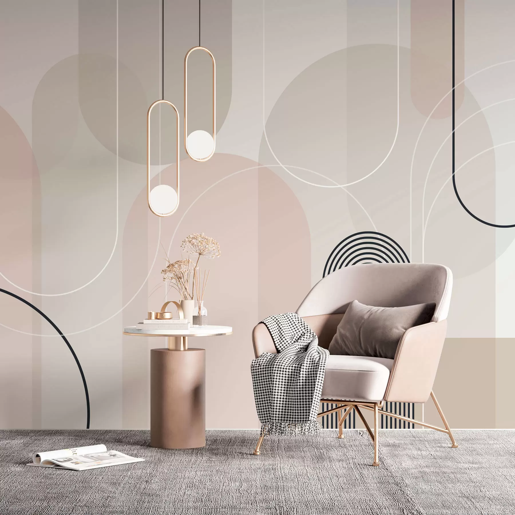 τοιχογραφίες Κομψές μινιμαλιστικές καμάρες w02826