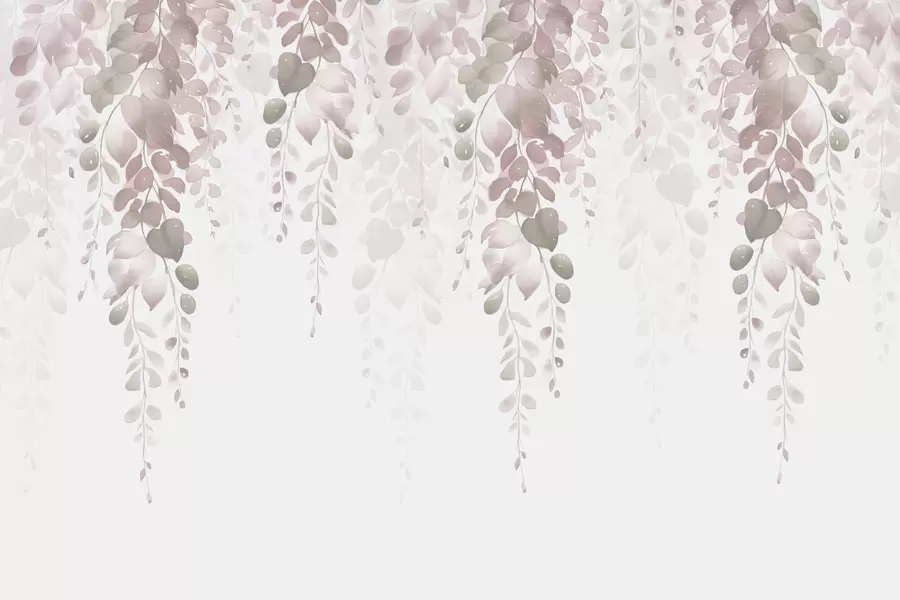 τοιχογραφίες Κρεμαστά κλαδιά με φύλλα απομίμηση ακουαρέλας w02885