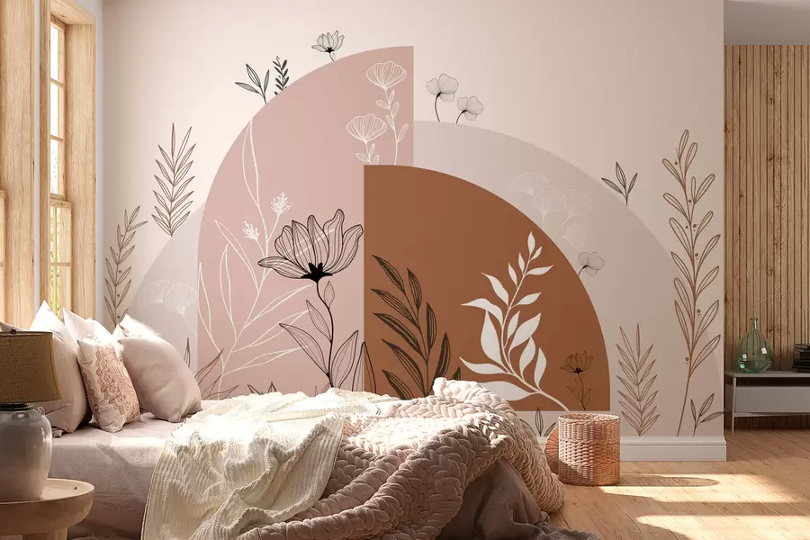 τοιχογραφίες Λουλούδια και καμάρες boho στυλ w02933
