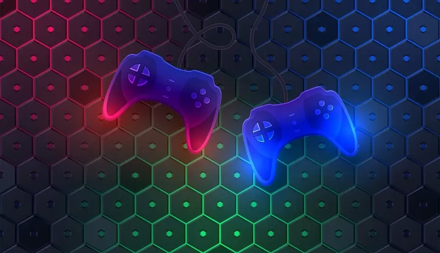 τοιχογραφίες Ταπετσαρία παιχνιδιού με joysticks σε σκούρα χρώματα w02904