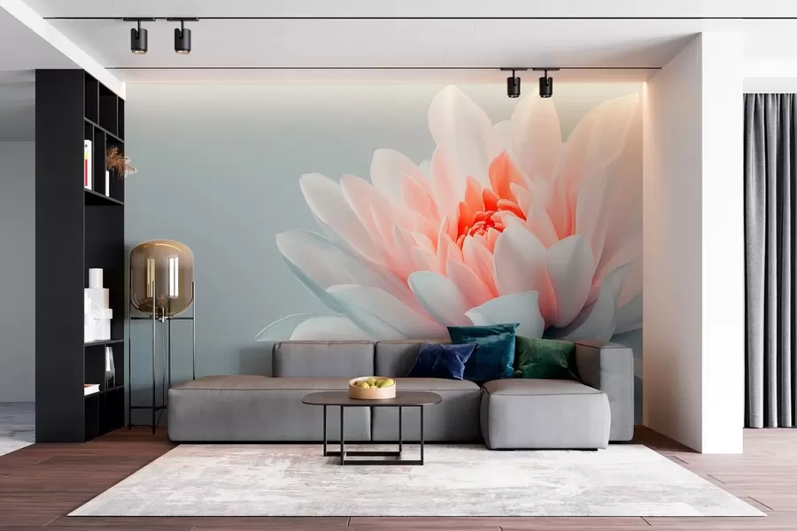 τοιχογραφίες Μεγάλο λουλούδι σε γκρι φόντο  w02906