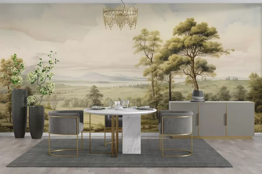 τοιχογραφίες Σύγχρονο τοπίο ακουαρέλας w02978