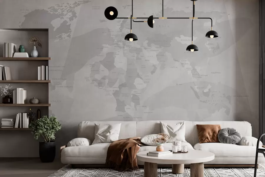 τοιχογραφίες Παγκόσμιος χάρτης γεωμετρίας φαλαινών w03007v1