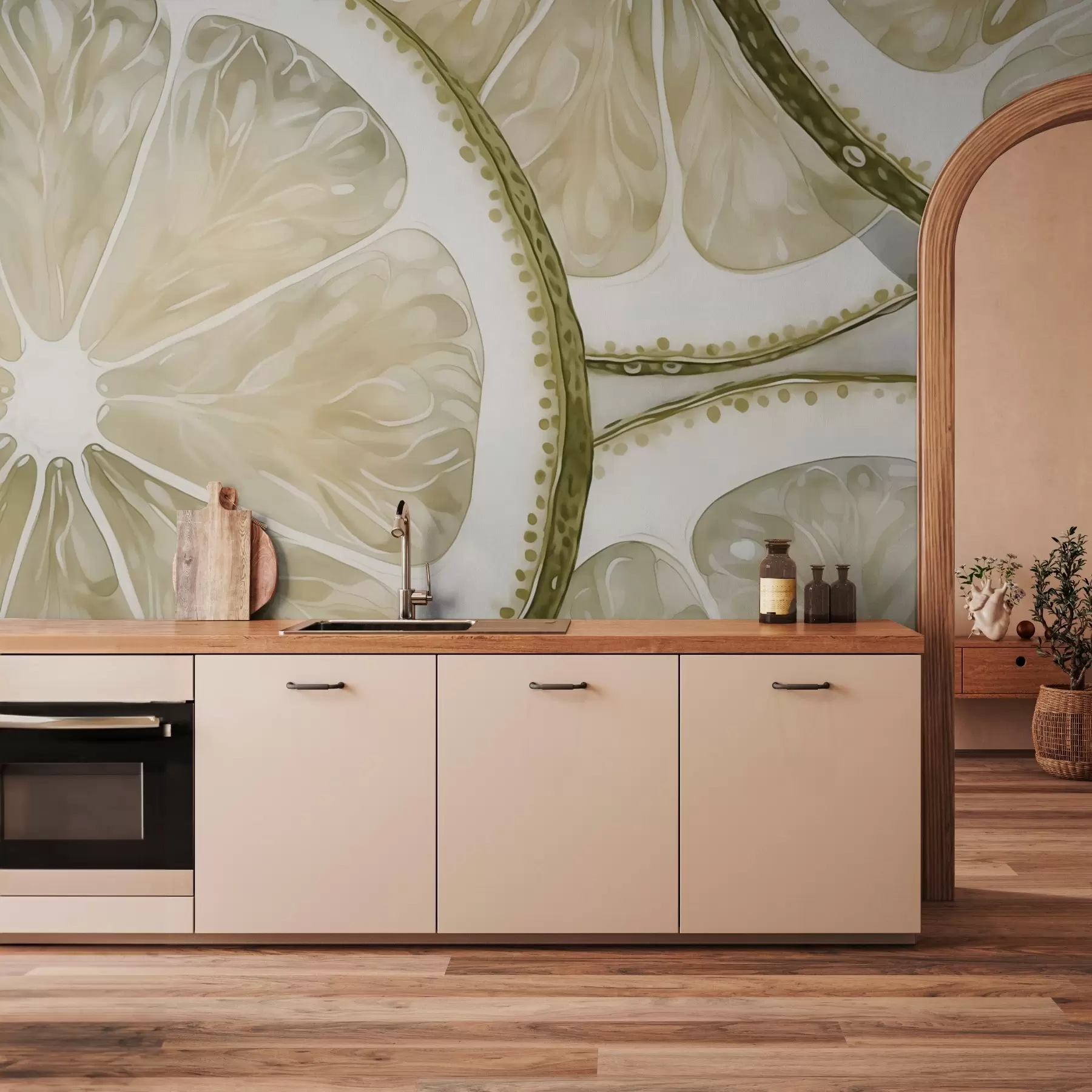 τοιχογραφίες Κύκλοι εσπεριδοειδών απομίμηση νερομπογιάς  w03026v1