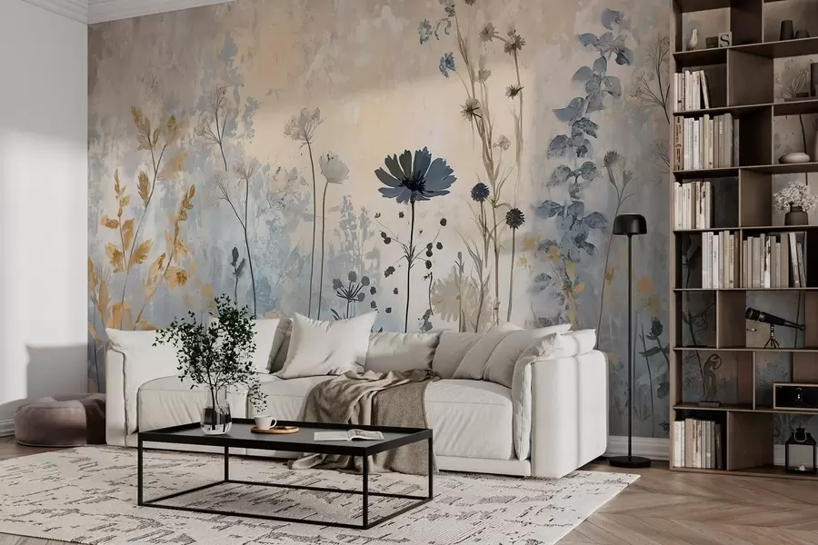 τοιχογραφίες Αγριολούλουδα με αφηρημένο τρόπο w03022