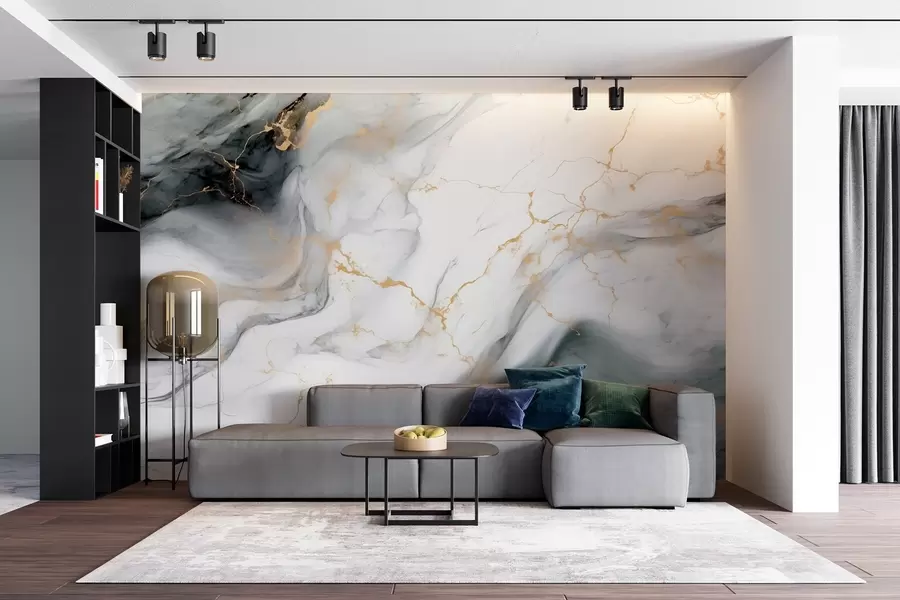 τοιχογραφίες Γκρίζα πέτρα με μια υποψία πράσινου νεφρίτη w08749