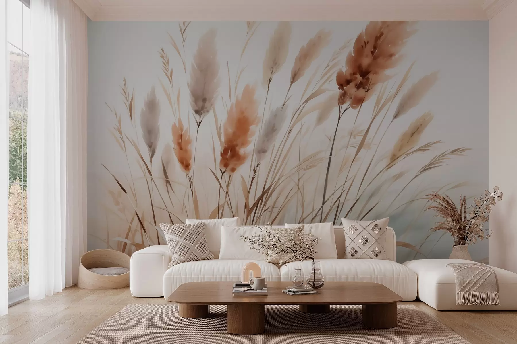 τοιχογραφίες Ξηρά βότανα απομίμηση ακουαρέλας w03179