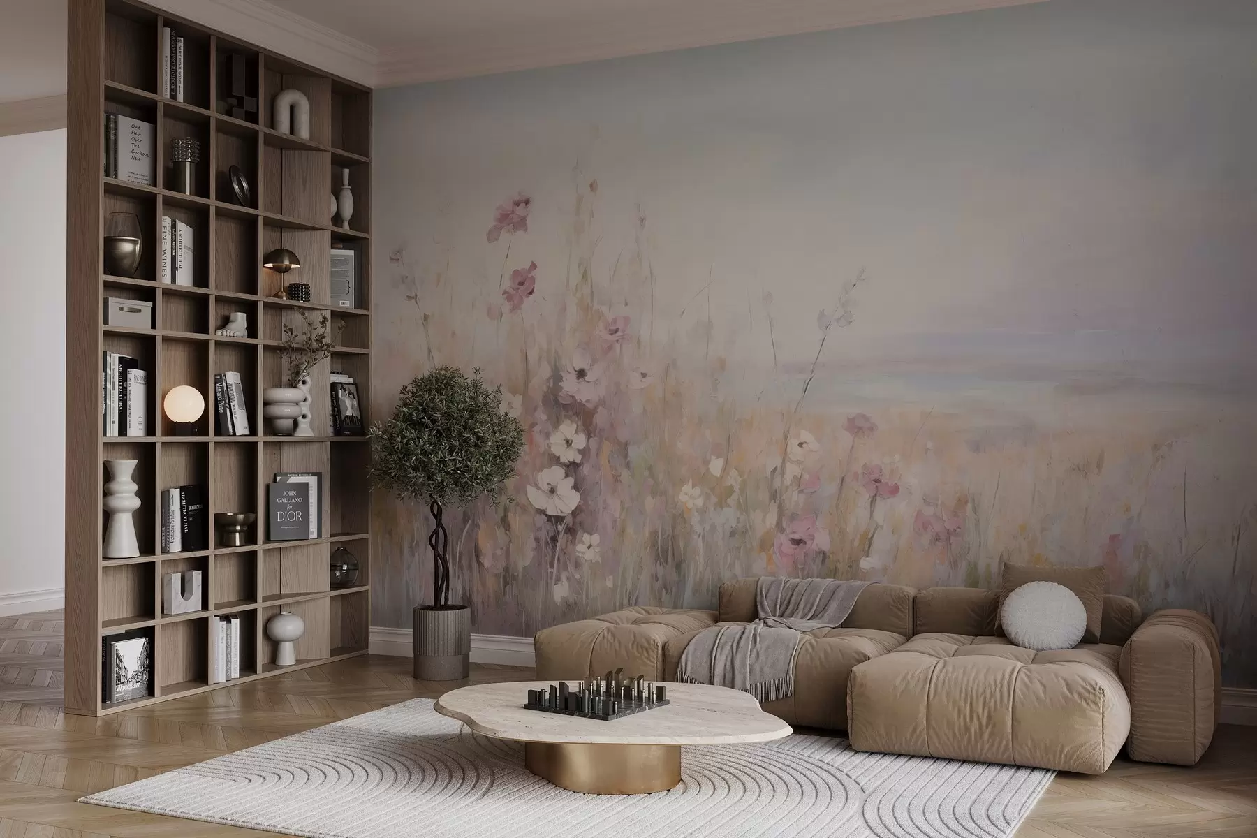 τοιχογραφίες Αφηρημένο πεδίο στο σκυρόδεμα w03189