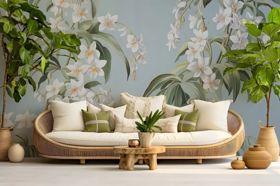 τοιχογραφίες Σχεδιασμένα ανθισμένα κλαδιά w03204