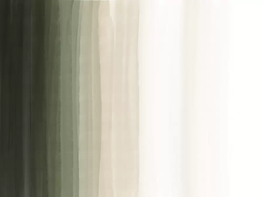 τοιχογραφίες Αφηρημένη μινιμαλιστική εκτύπωση διαβάθμισης με κάθετες λωρίδες σκούρου πράσινου, μπεζ και λευκού χρώματος  w08915