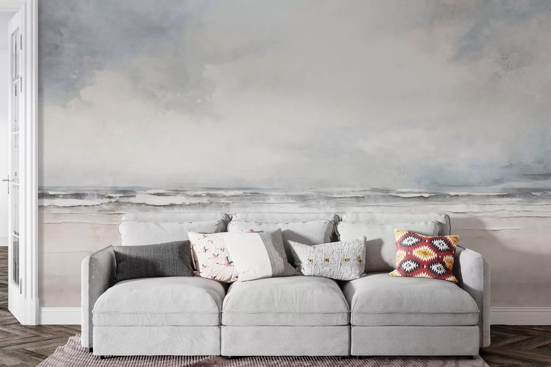 τοιχογραφίες Αφηρημένος ορίζοντας συνάντησης ουρανού και θάλασσας w03441