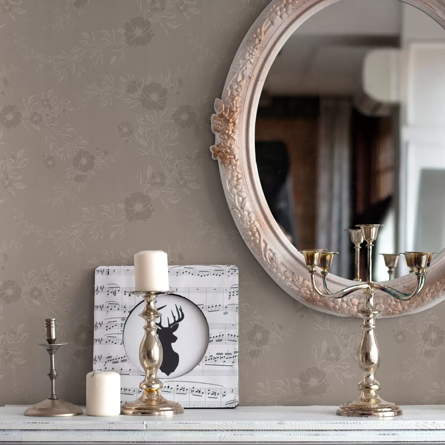 τοιχογραφίες Λουλούδια με ανοιχτόχρωμα φύλλα a00006