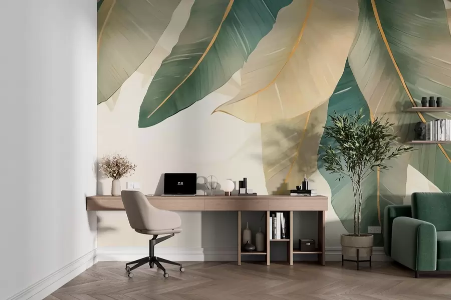 τοιχογραφίες Πράσινα τροπικά φύλλα w03433