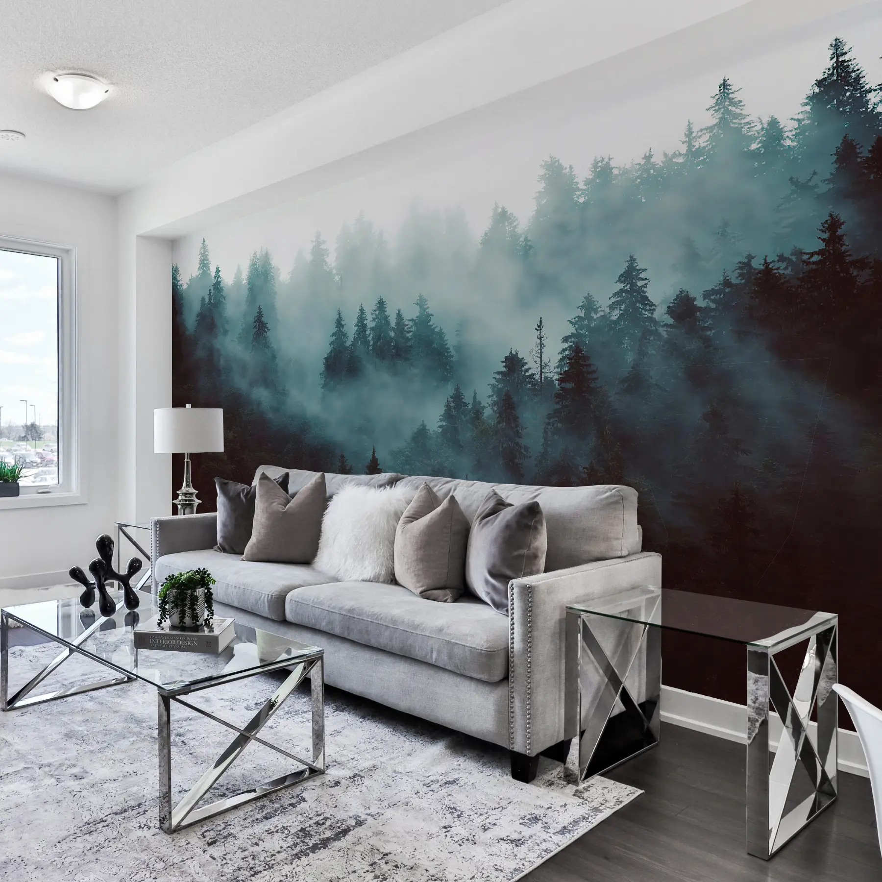 τοιχογραφίες Όμορφο δάσος στην ομίχλη u54118