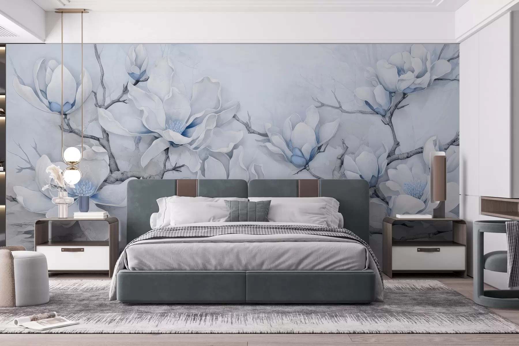 τοιχογραφίες Πλούσια ζωγραφισμένη μανόλια w03658v1