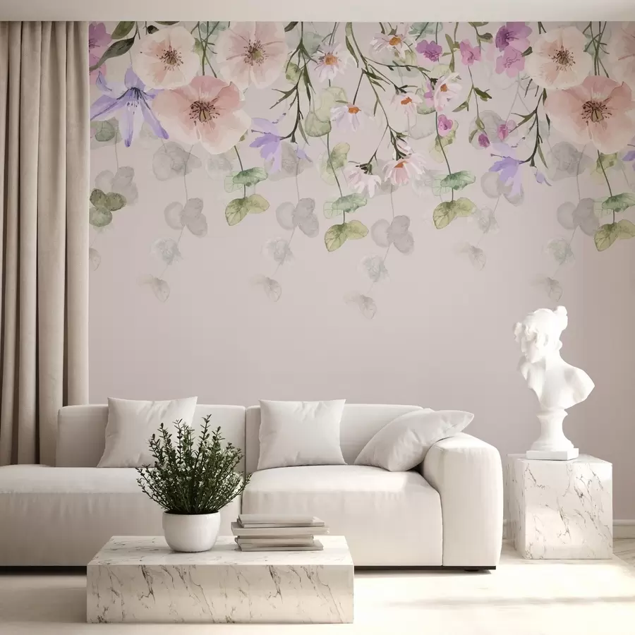 τοιχογραφίες Λουλούδια και κλαδιά από ψηλά w03718