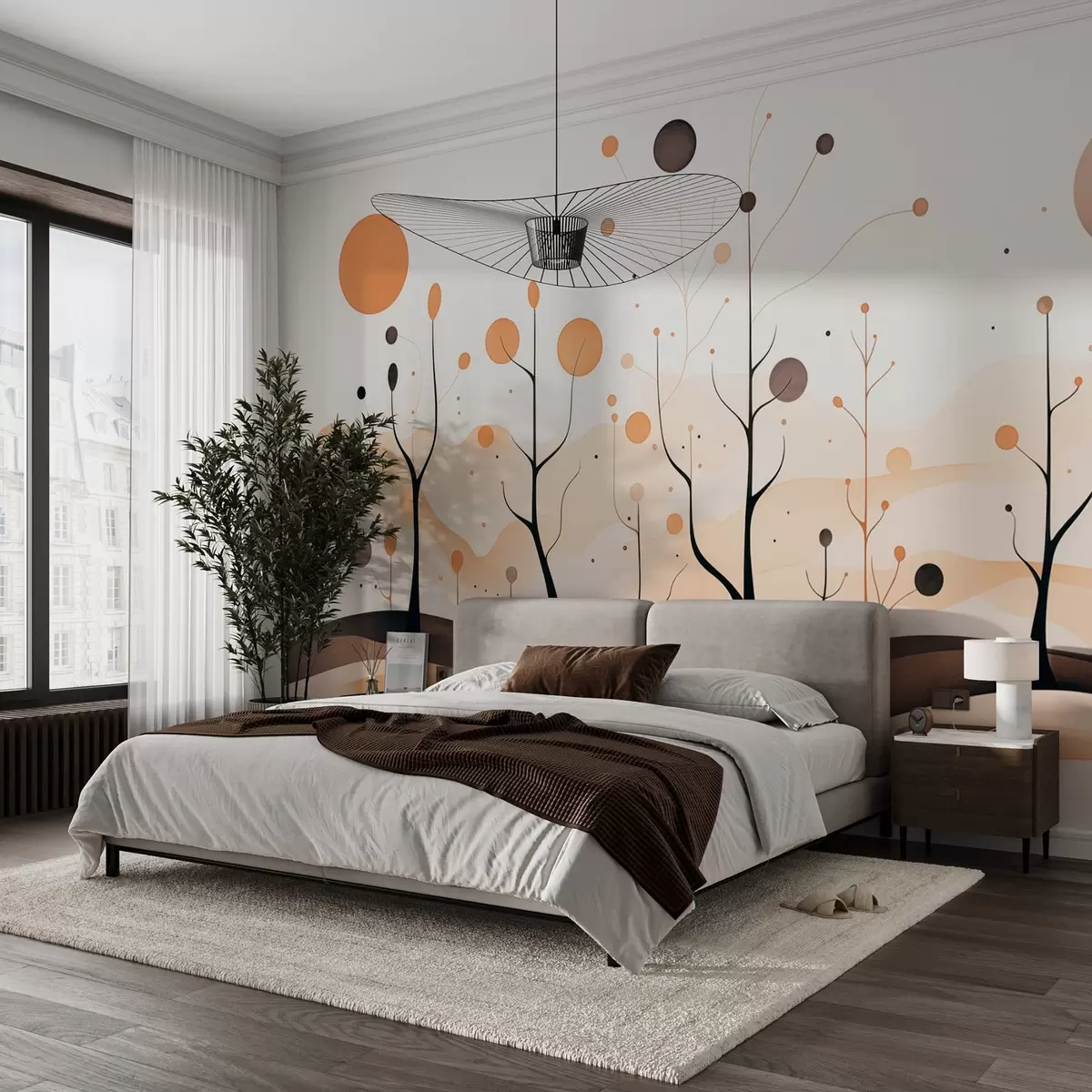 Τοιχογραφίες Αφηρημένα δέντρα με σφαίρες και ήλιο σε μπεζ-γκρι τόνους w09043 αγοράζουν Ηνωμένο Βασίλειο - Uwalls.gr τοιχογραφίες Αφηρημένα δέντρα με σφαίρες και ήλιο σε μπεζ-γκρι τόνους w09043